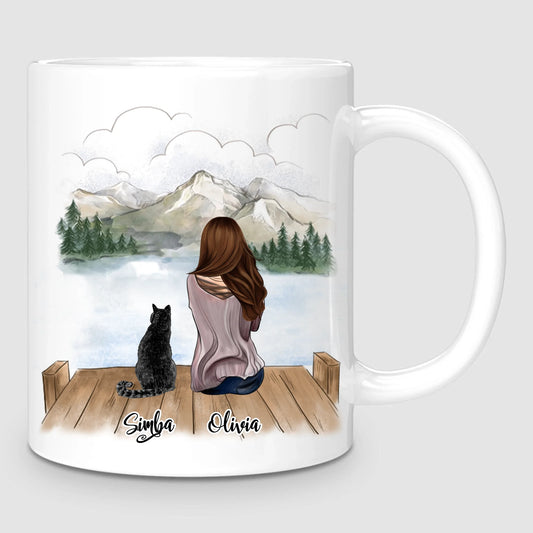 Girl & Cats | Personalised Mug