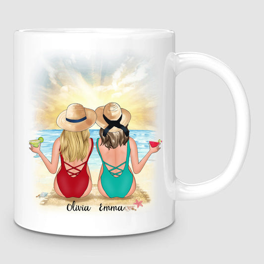 2 Besties at the Beach | Personalised Mug