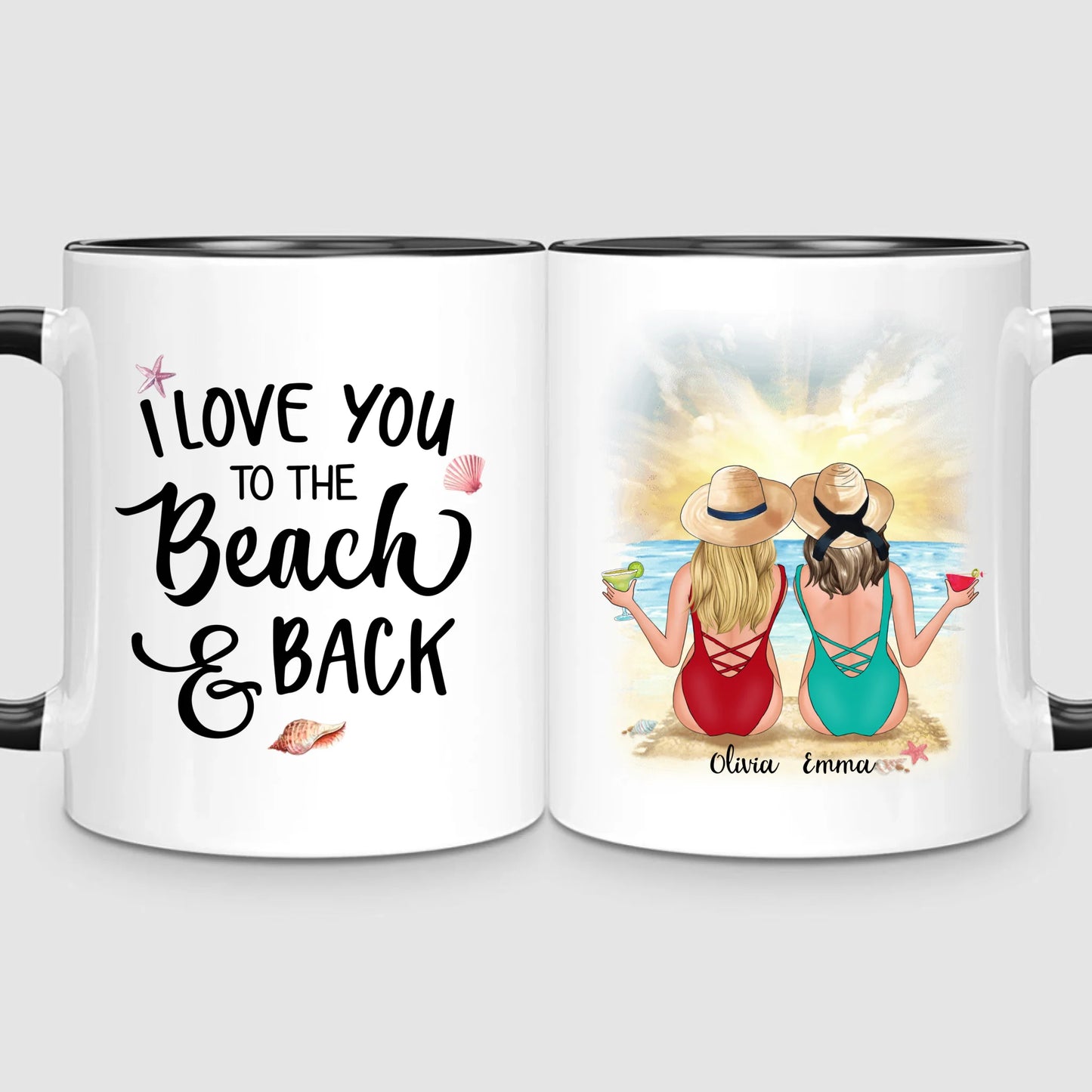 2 Besties at the Beach | Personalised Mug