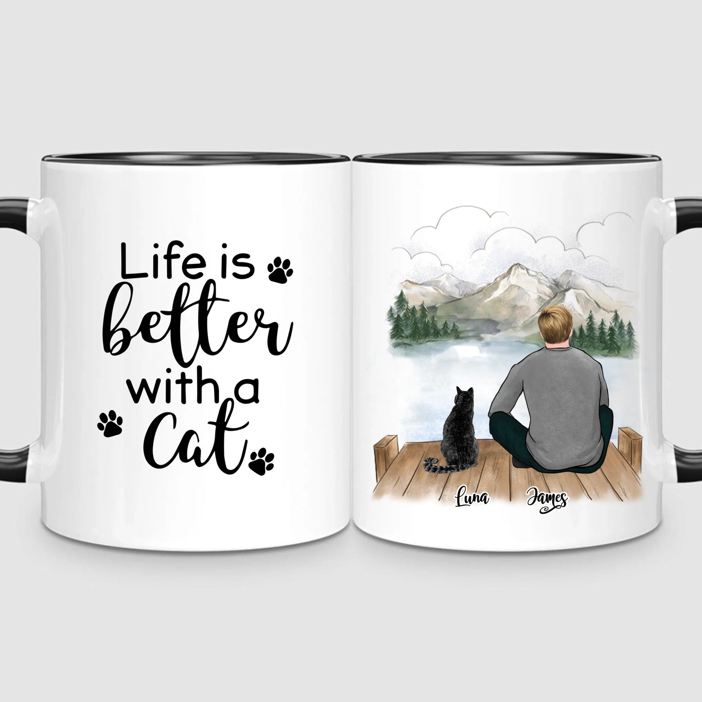 Man & Cats | Personalised Mug