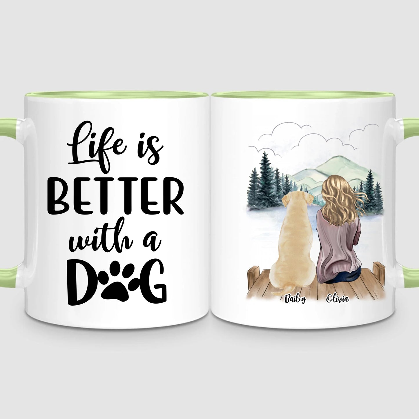 Girl & Up to 4 Dogs | Personalised Mug