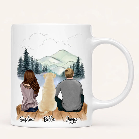 Personalised Couple & Dog Mug