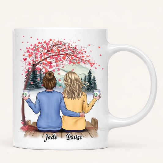 Personalised Sisters Mug | Hearts Made Us Friends | Up to 6