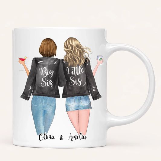 Personalised Sister Mug | Side by Side, Miles Apart