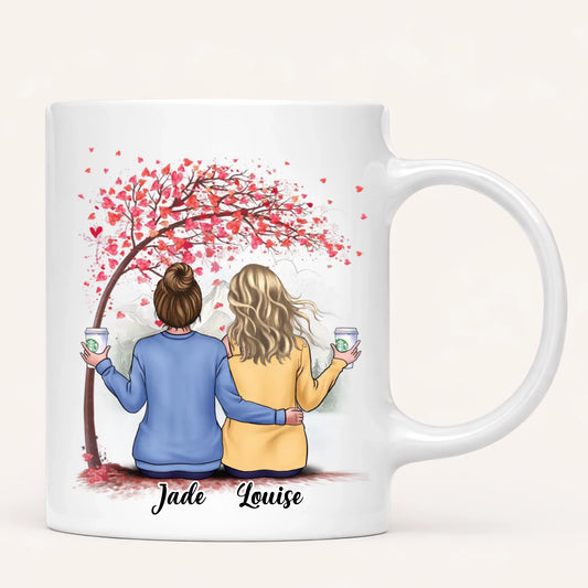 Personalised Sisters Mug | Hearts Made Us Friends | Up to 6
