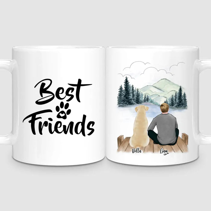 Man & Up to 3 Dogs | Personalised Mug