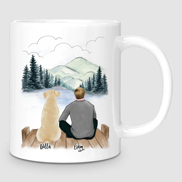 Man & Up to 3 Dogs | Personalised Mug