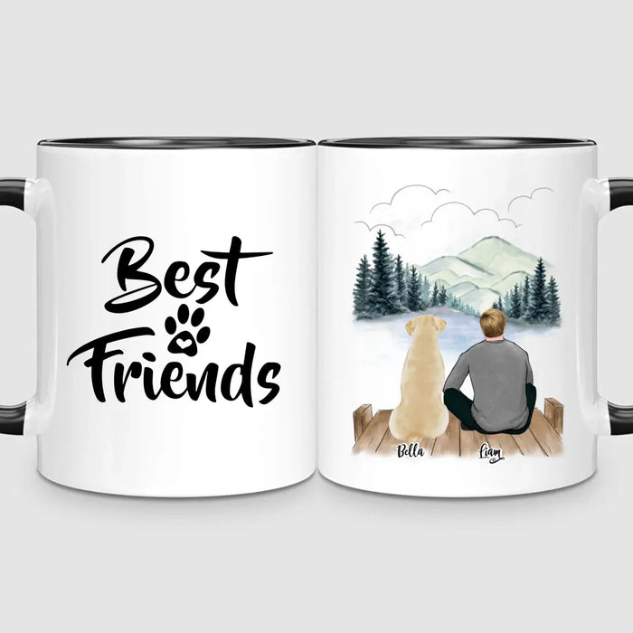 Man & Up to 3 Dogs | Personalised Mug