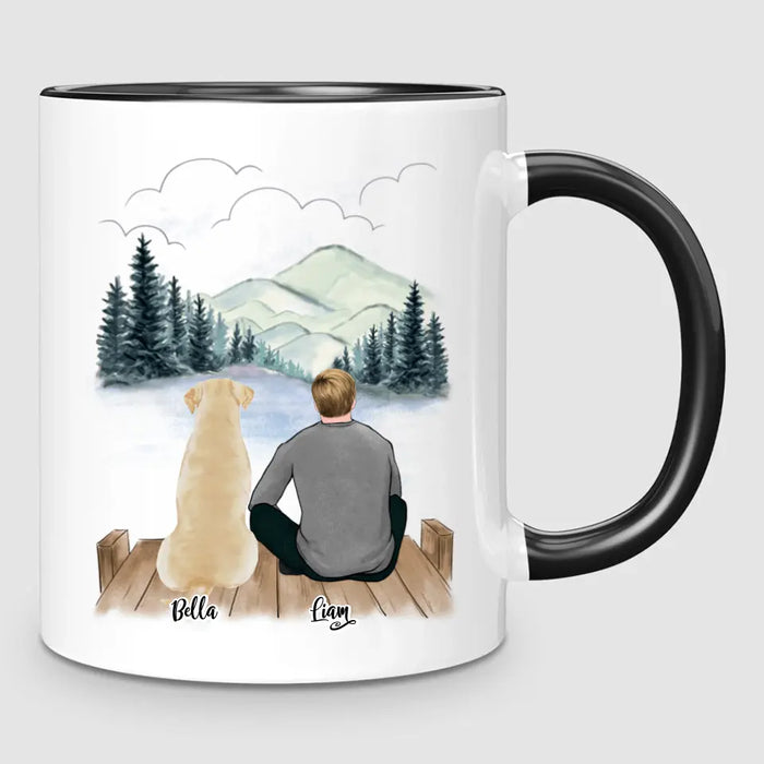 Man & Up to 3 Dogs | Personalised Mug