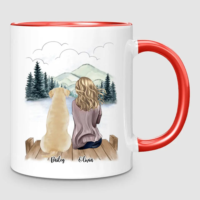 Girl & Up to 4 Dogs | Personalised Mug