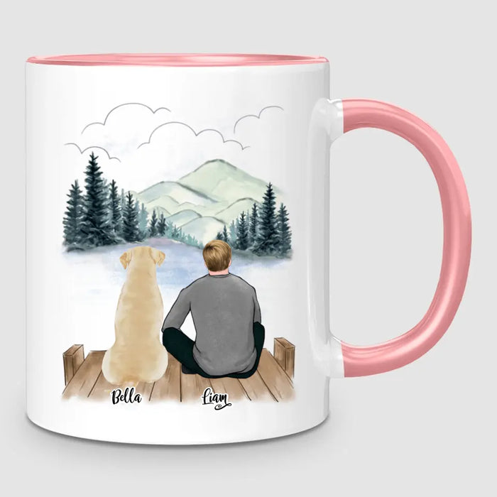 Man & Up to 3 Dogs | Personalised Mug