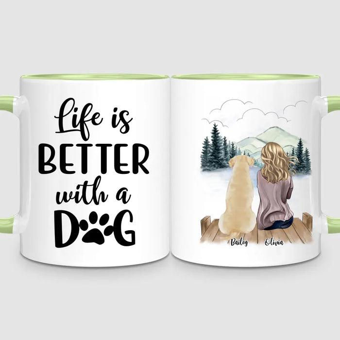 Girl & Up to 4 Dogs | Personalised Mug