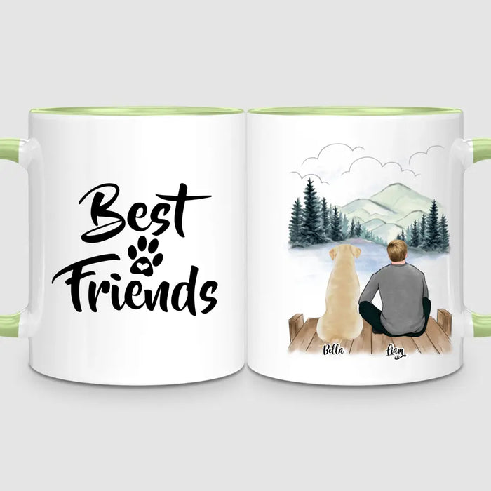 Man & Up to 3 Dogs | Personalised Mug