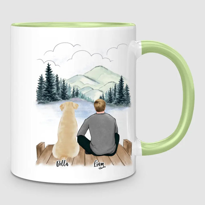 Man & Up to 3 Dogs | Personalised Mug