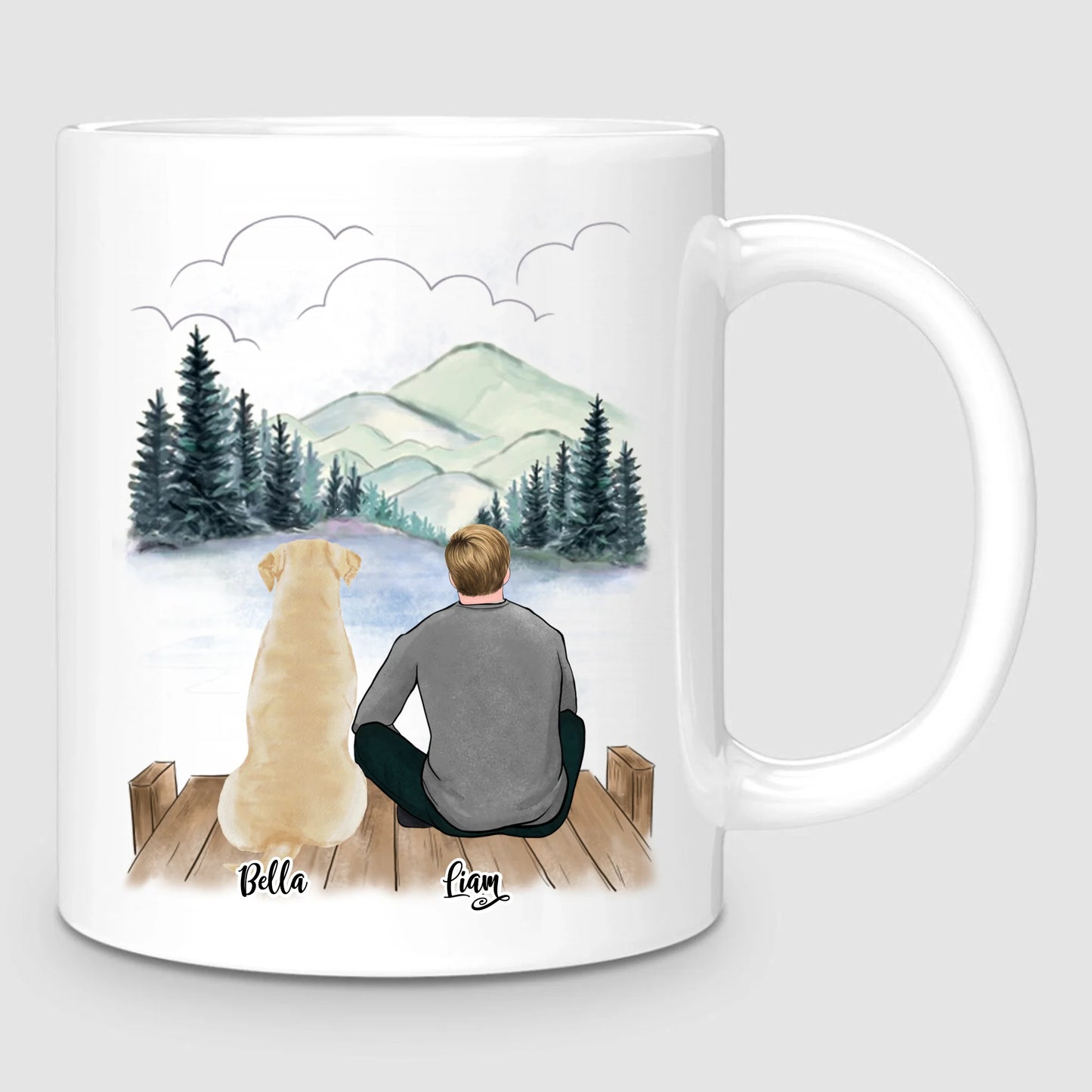 Man & Up to 3 Dogs | Personalised Mug