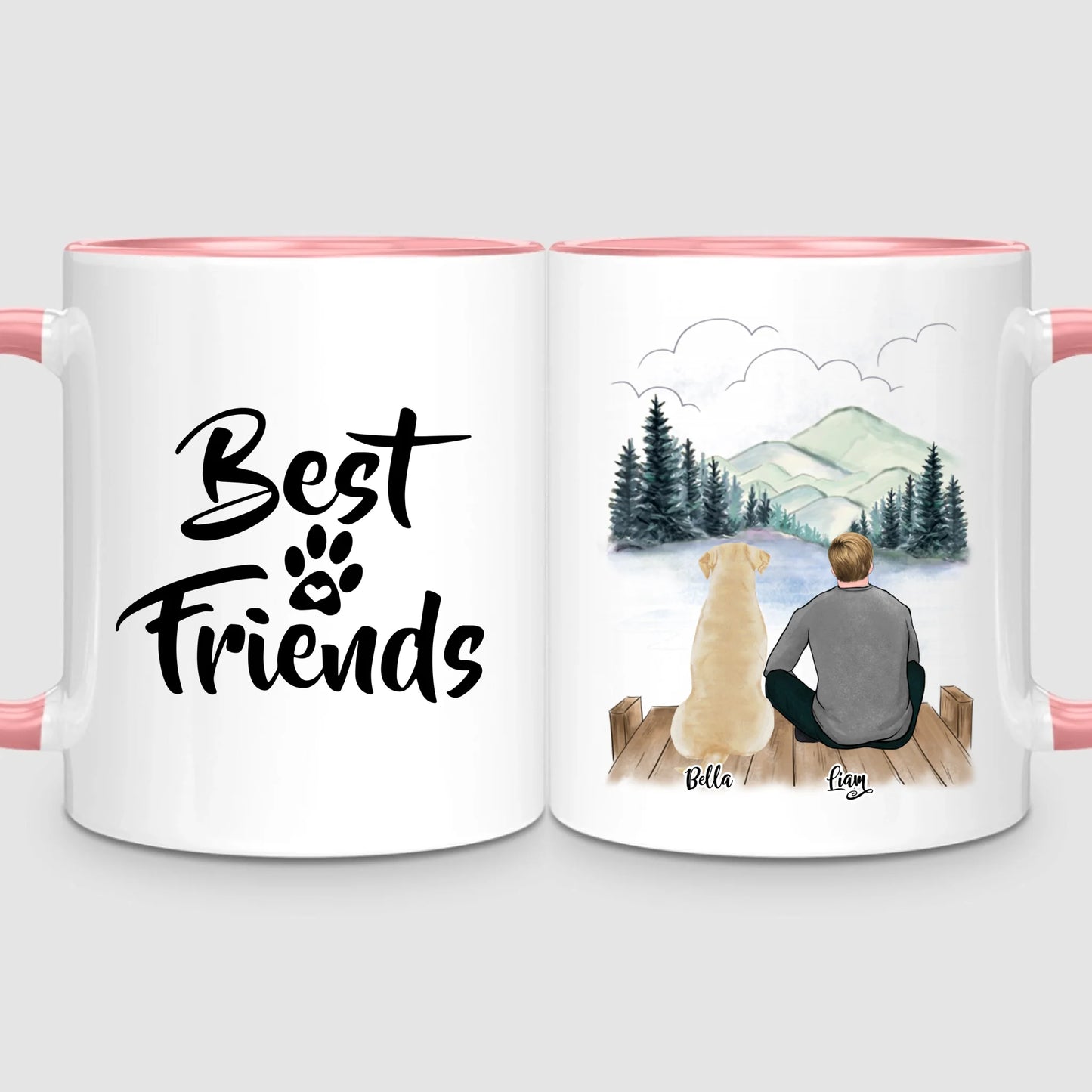 Man & Up to 3 Dogs | Personalised Mug