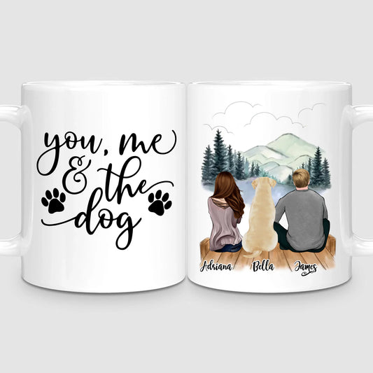 Personalised Couple & Dog Mug