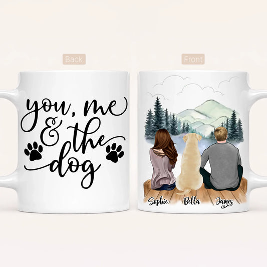Personalised Couple & Dog Mug