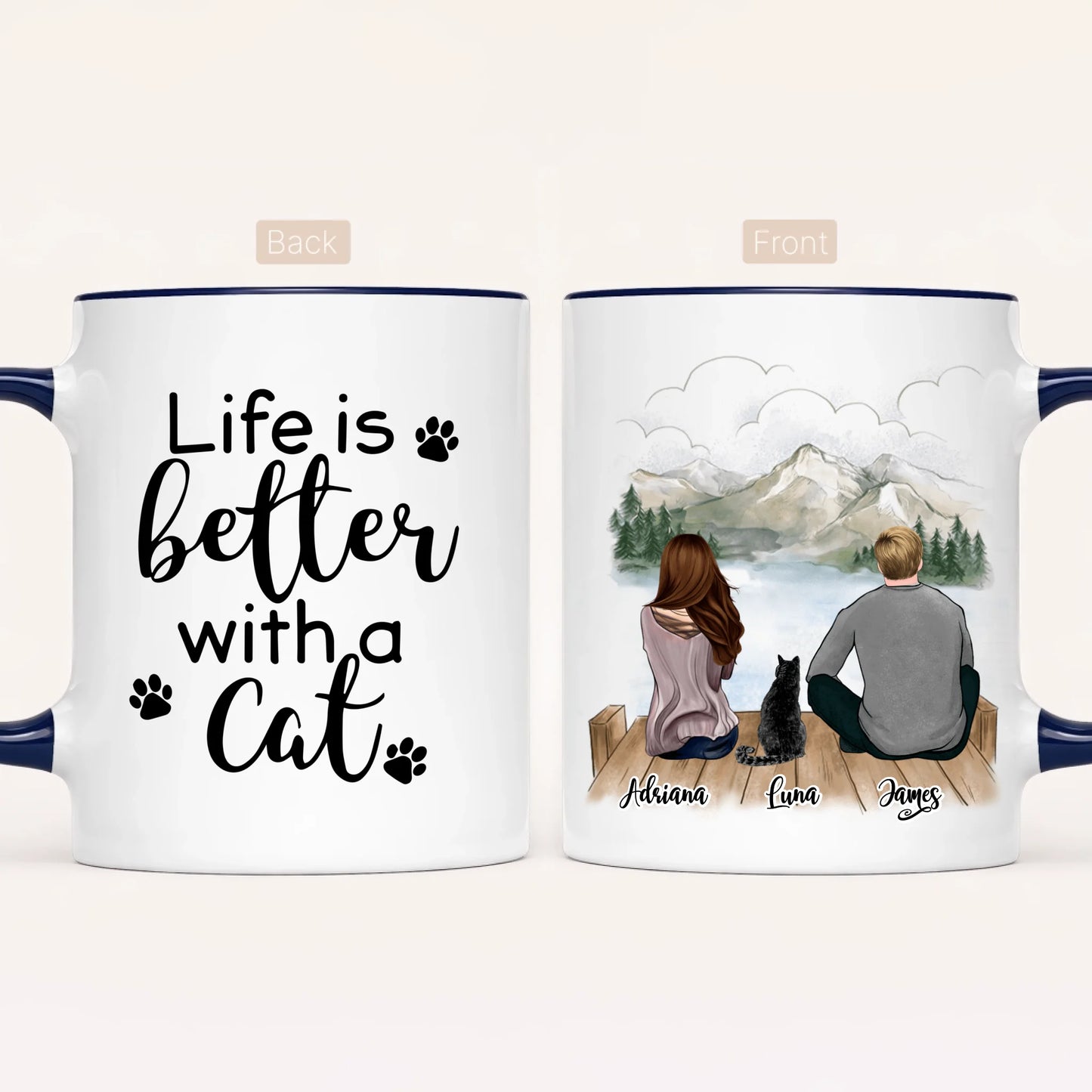 Personalised Cat Mug | Life Is Better with a cat