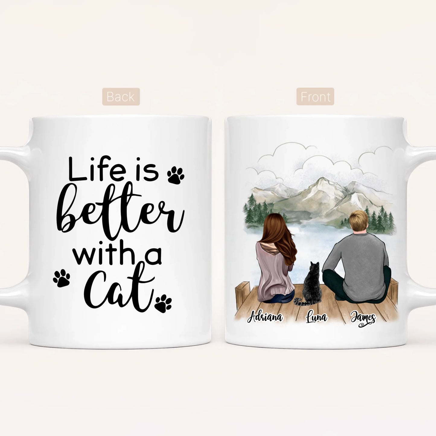 Personalised Cat Mug | Life Is Better with a cat