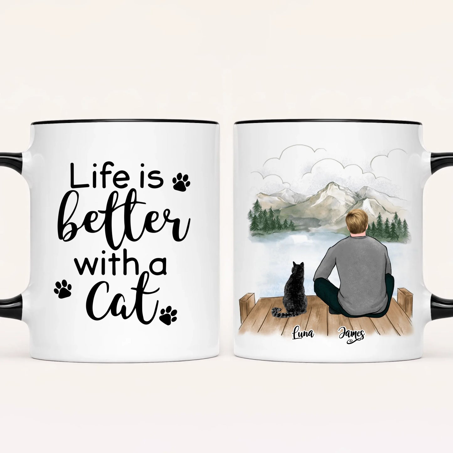 Personalised Cat Dad Mug | Up to 3