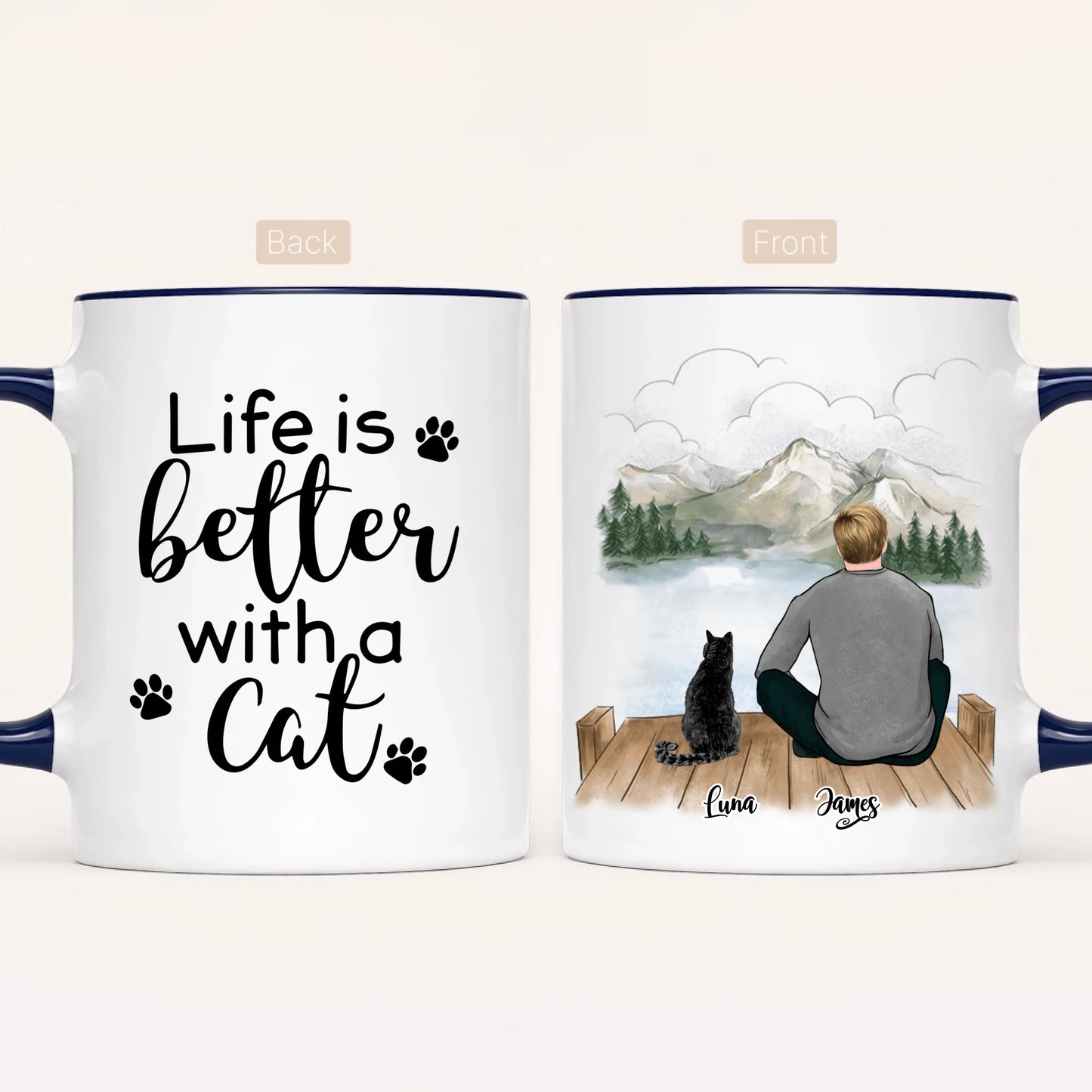 Personalised Cat Dad Mug | Up to 3