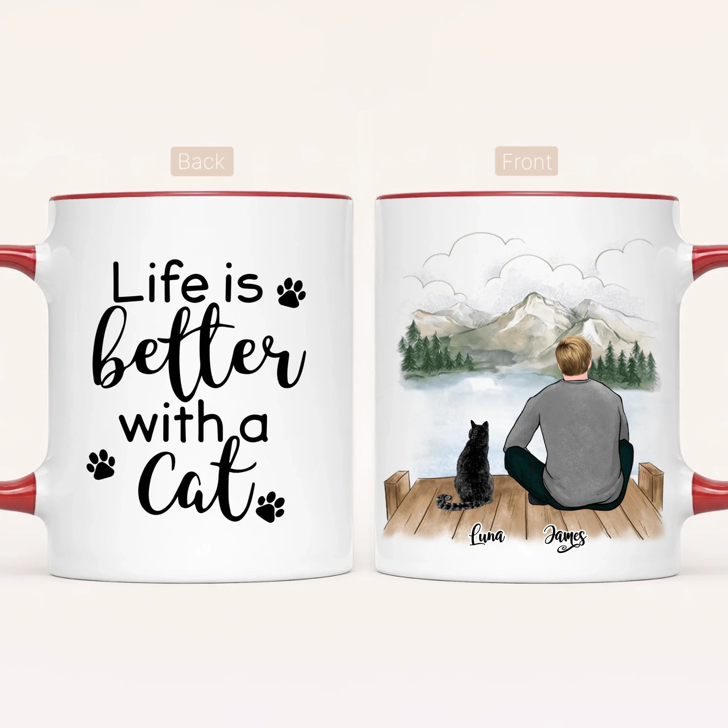 Personalised Cat Dad Mug | Up to 3