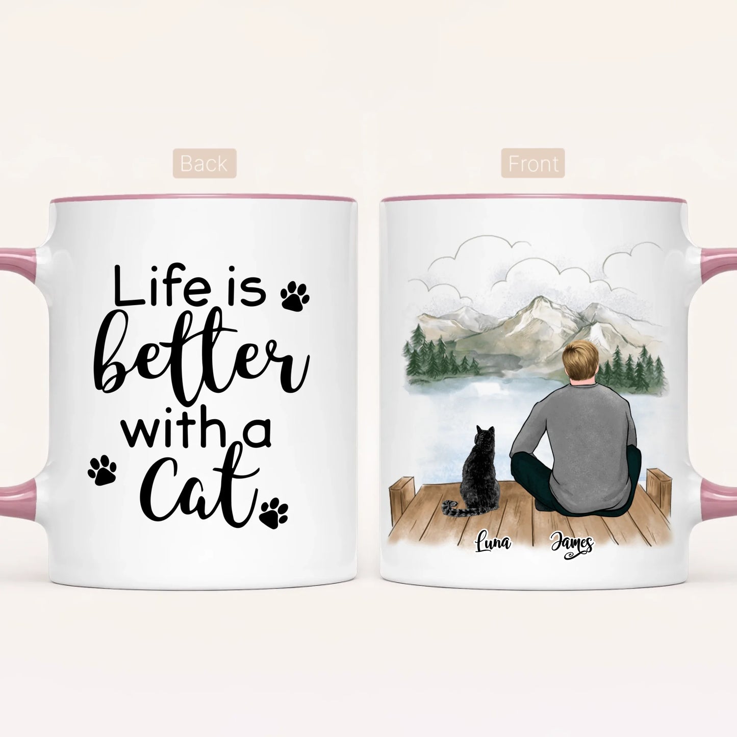 Personalised Cat Dad Mug | Up to 3
