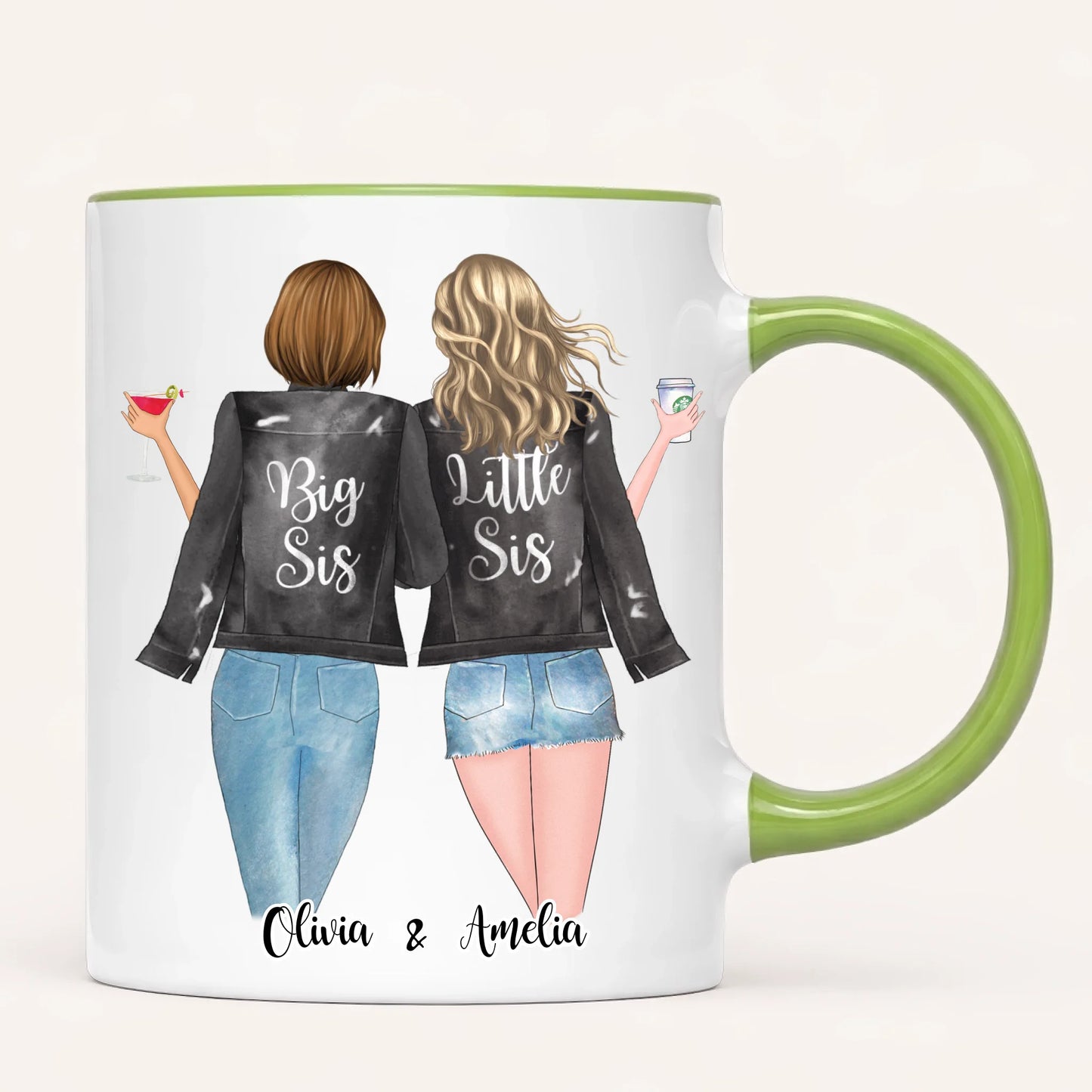 Personalised Sister Mug | Side by Side, Miles Apart