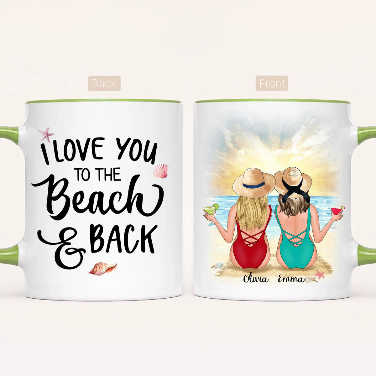 Personalised Beach Mug | To the Beach & Back