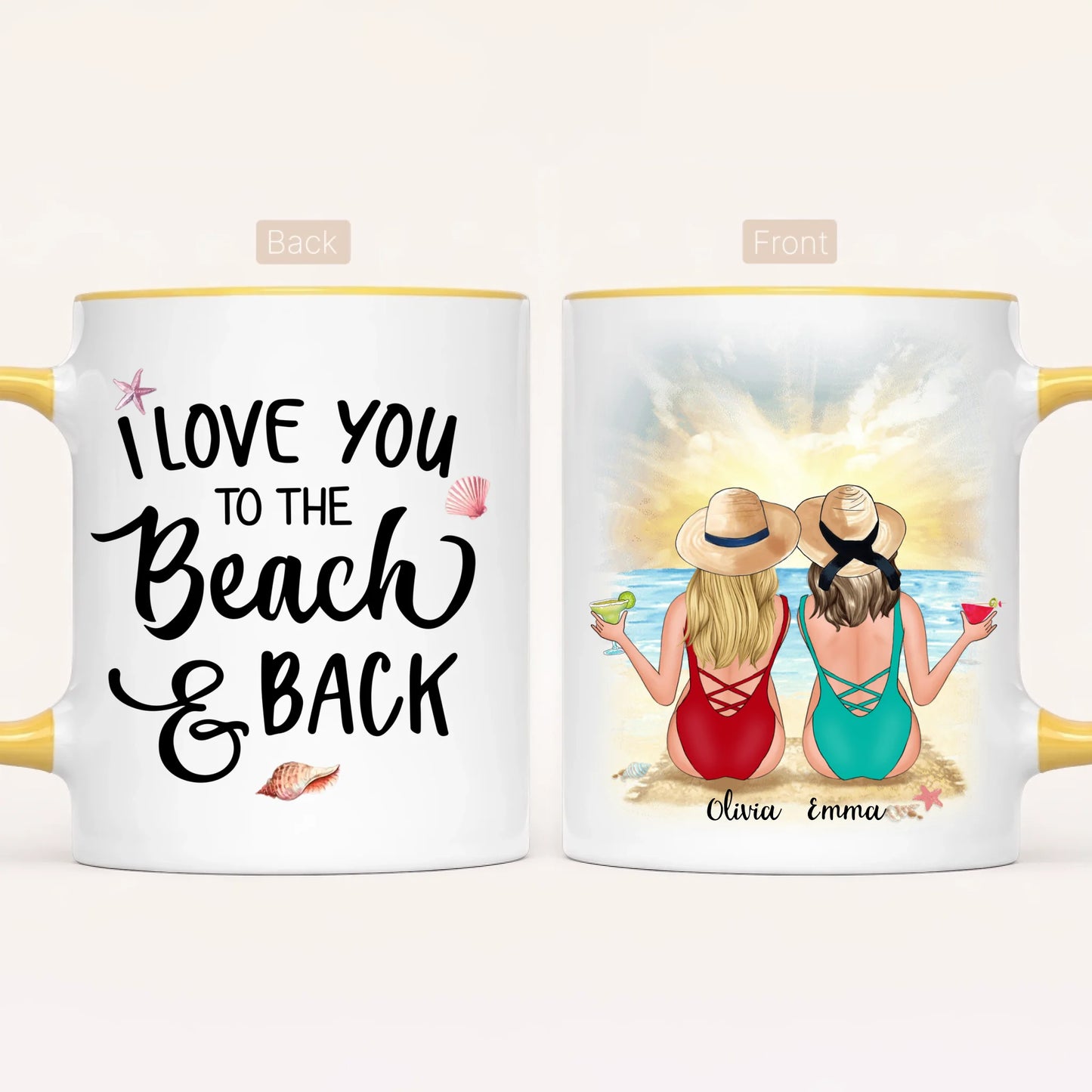 Personalised Beach Mug | To the Beach & Back