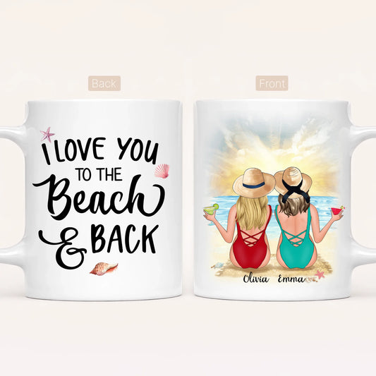 Personalised Besties at the Beach Mug