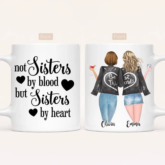 Personalised Best Friends Mug | Sisters by Heart | Up to 4