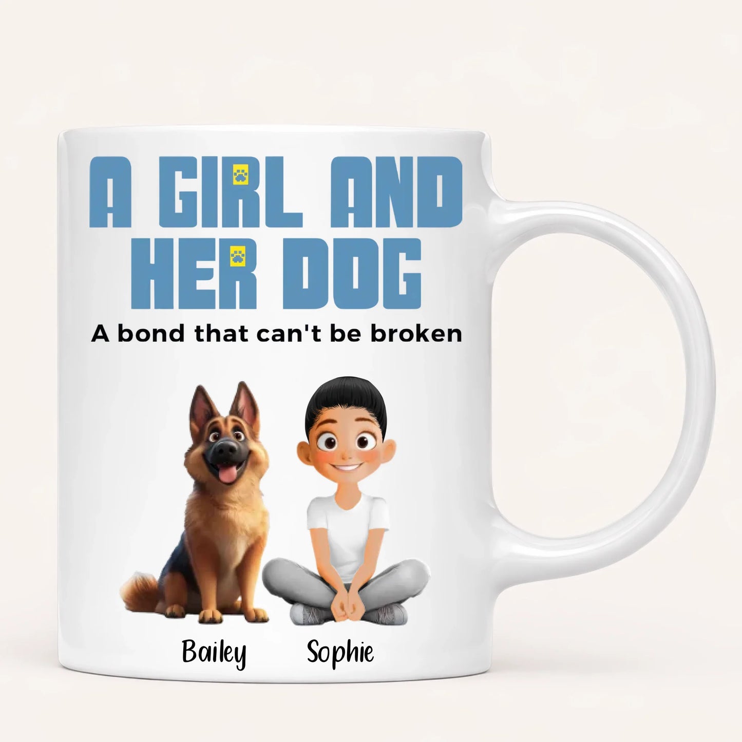 Personalised A Girl And Her Dog Mug
