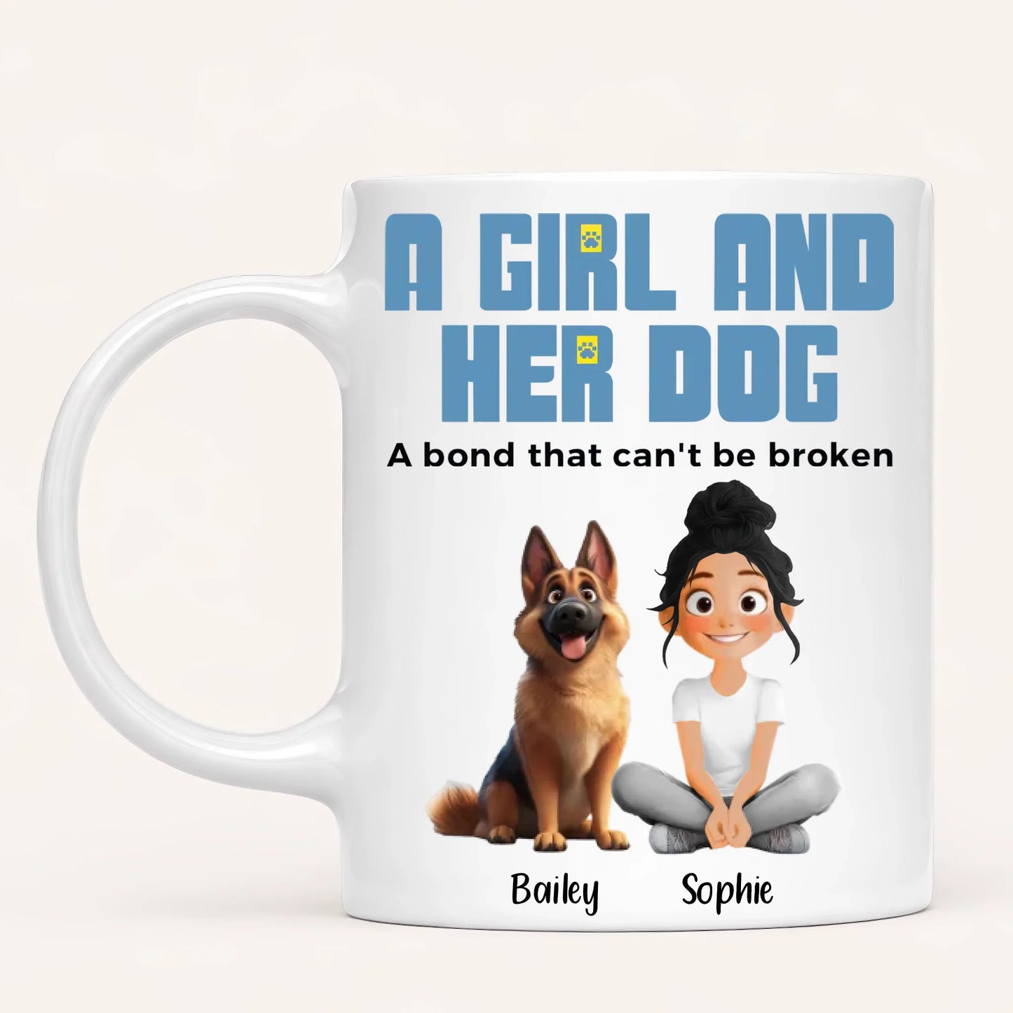 Personalised A Girl And Her Dog Mug