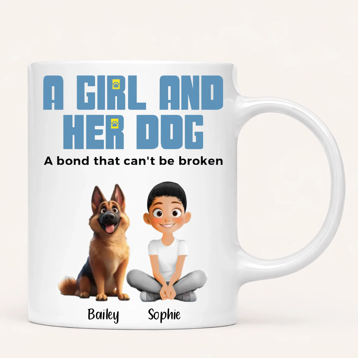 Personalised A Girl And Her Dog Mug
