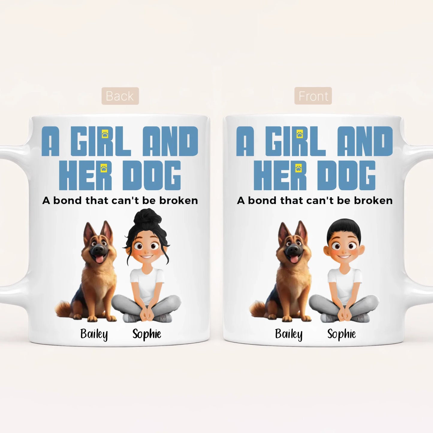Personalised A Girl And Her Dog Mug