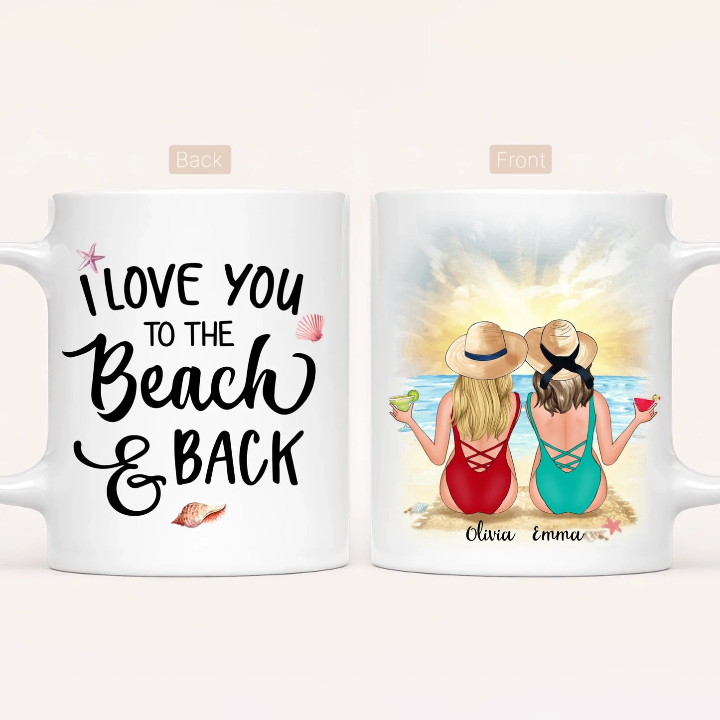 Personalised Beach Mug | To the Beach & Back