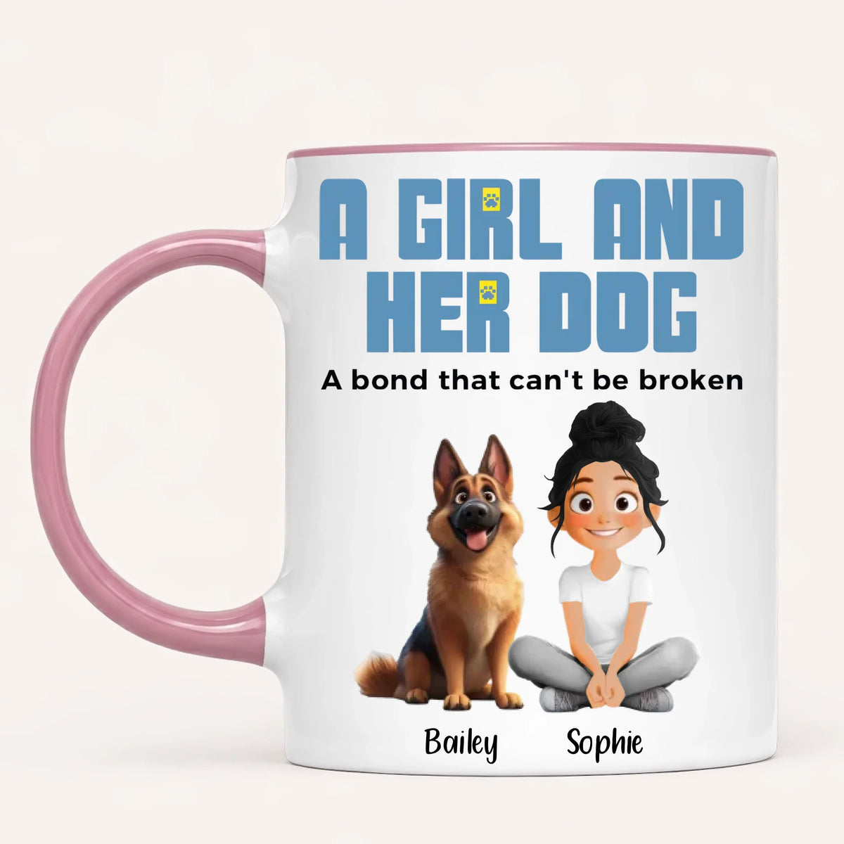 Personalised A Girl And Her Dog Mug