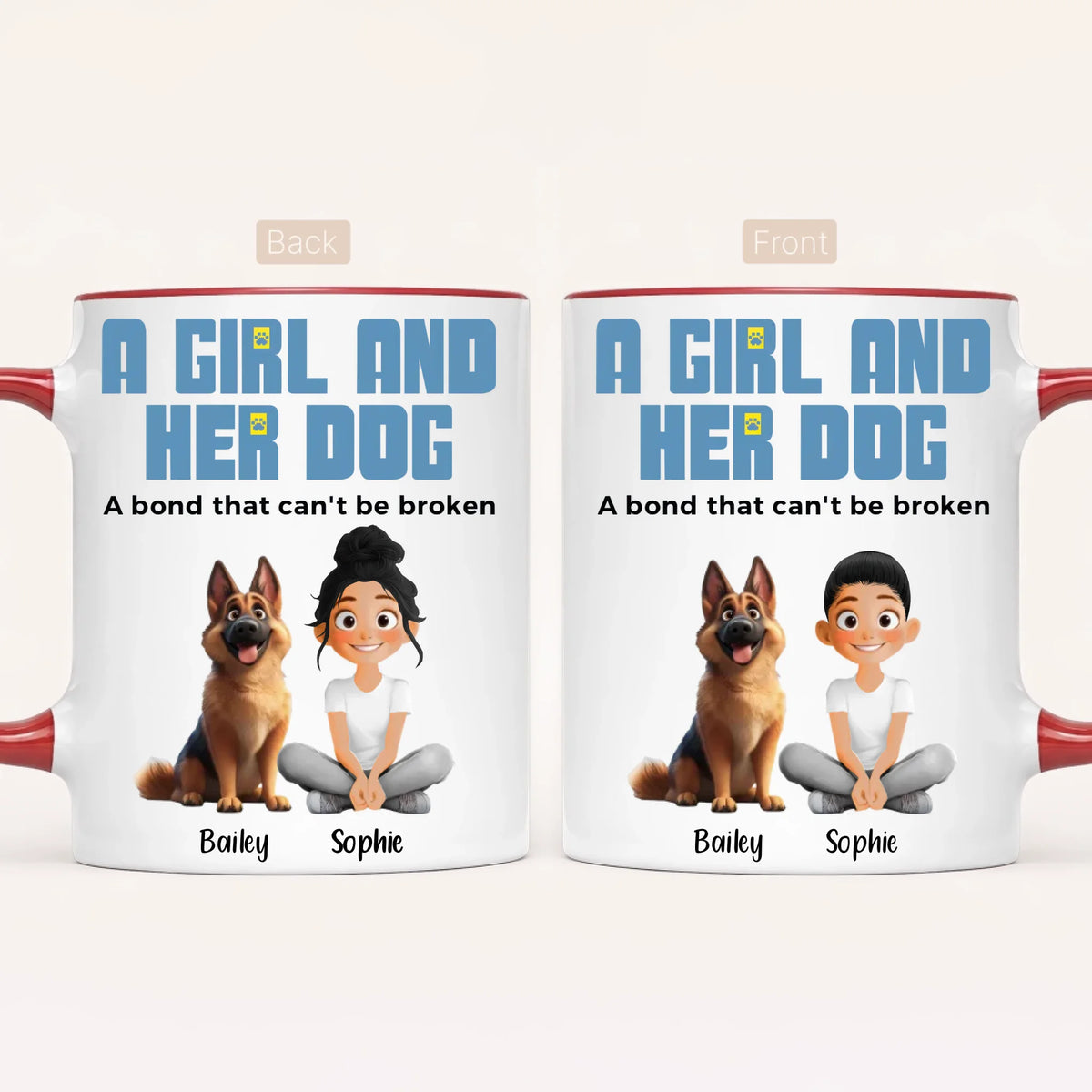 Personalised A Girl And Her Dog Mug