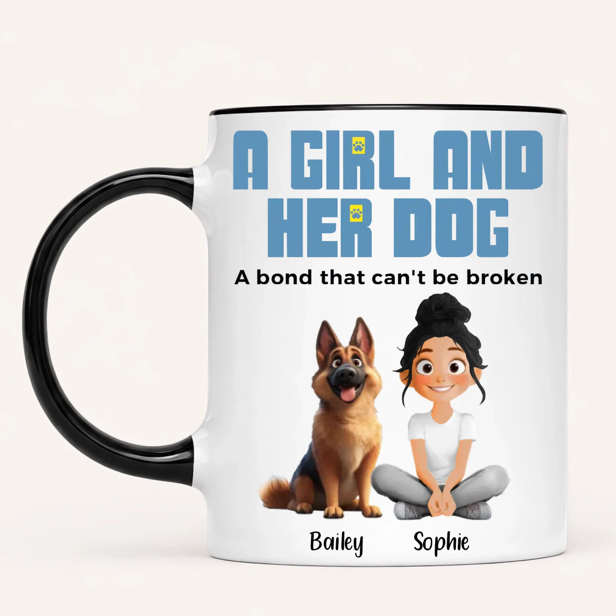 Personalised A Girl And Her Dog Mug