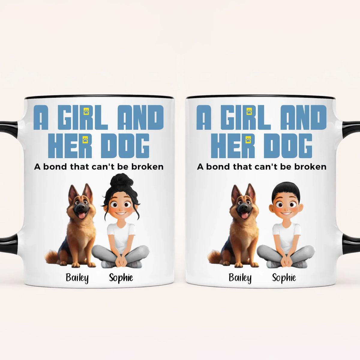Personalised A Girl And Her Dog Mug
