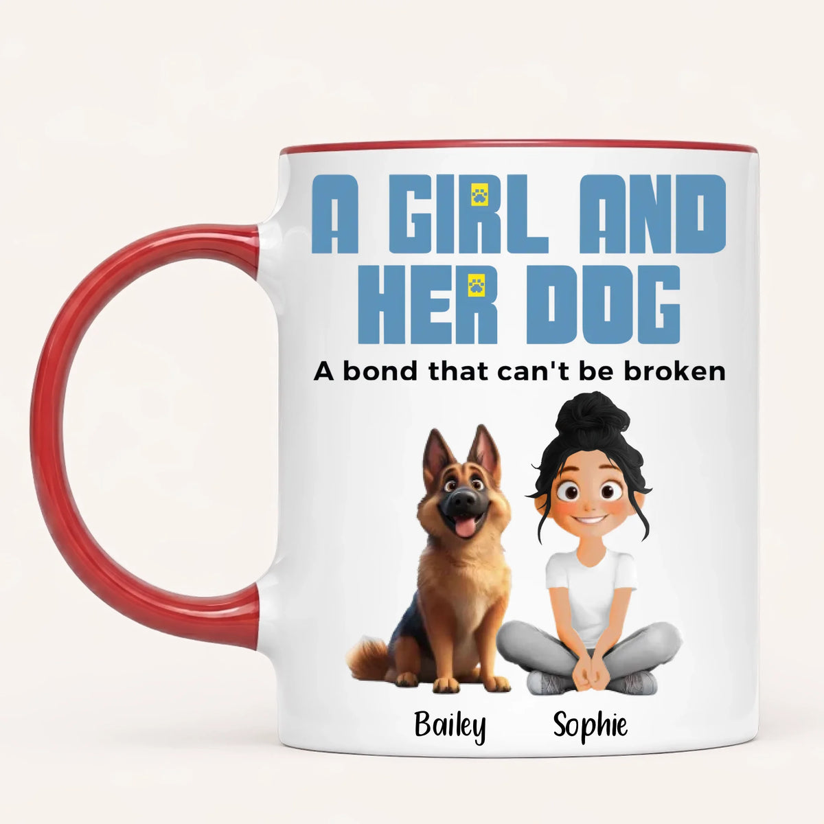 Personalised A Girl And Her Dog Mug