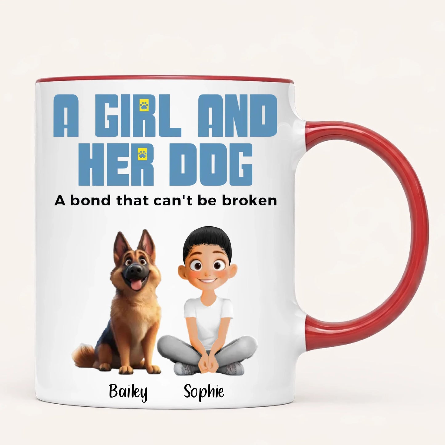 Personalised A Girl And Her Dog Mug