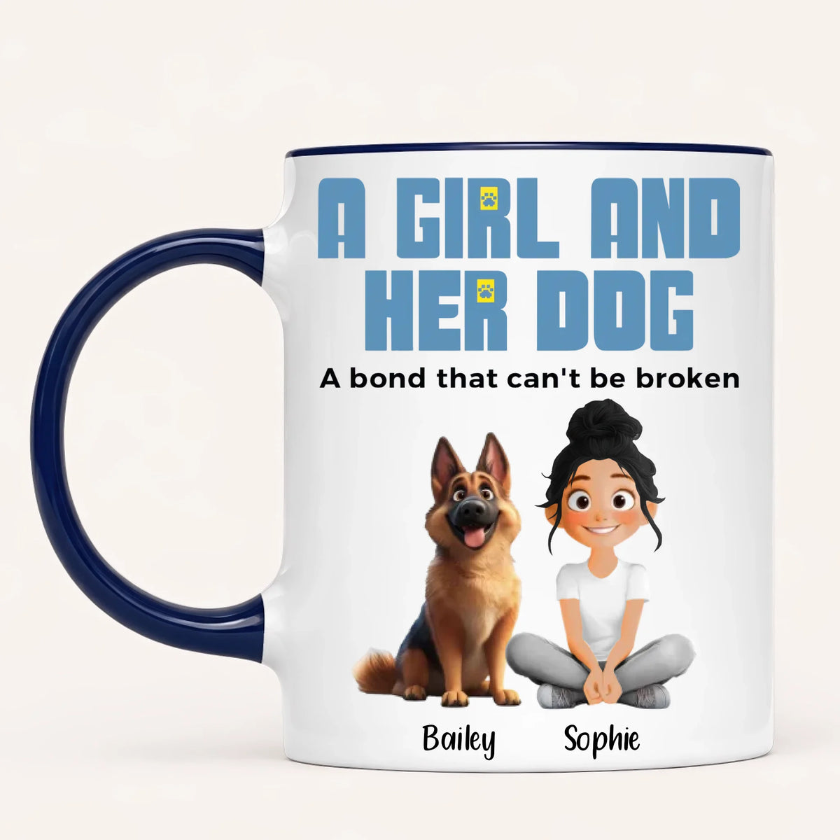 Personalised A Girl And Her Dog Mug