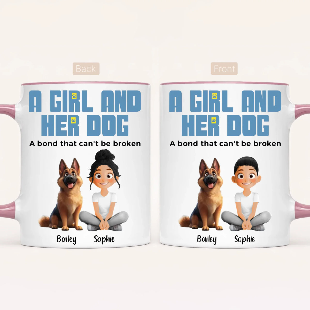 Personalised A Girl And Her Dog Mug