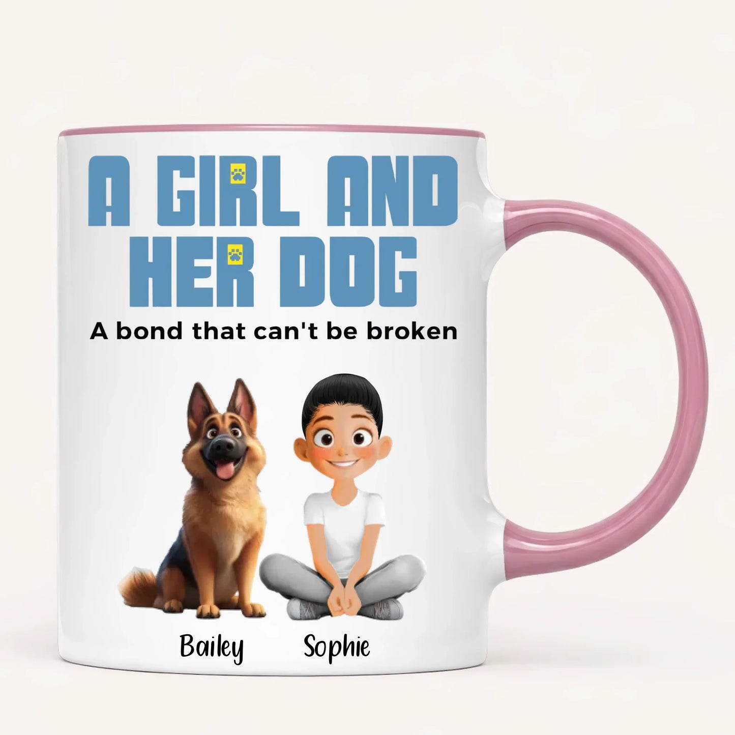 Personalised A Girl And Her Dog Mug