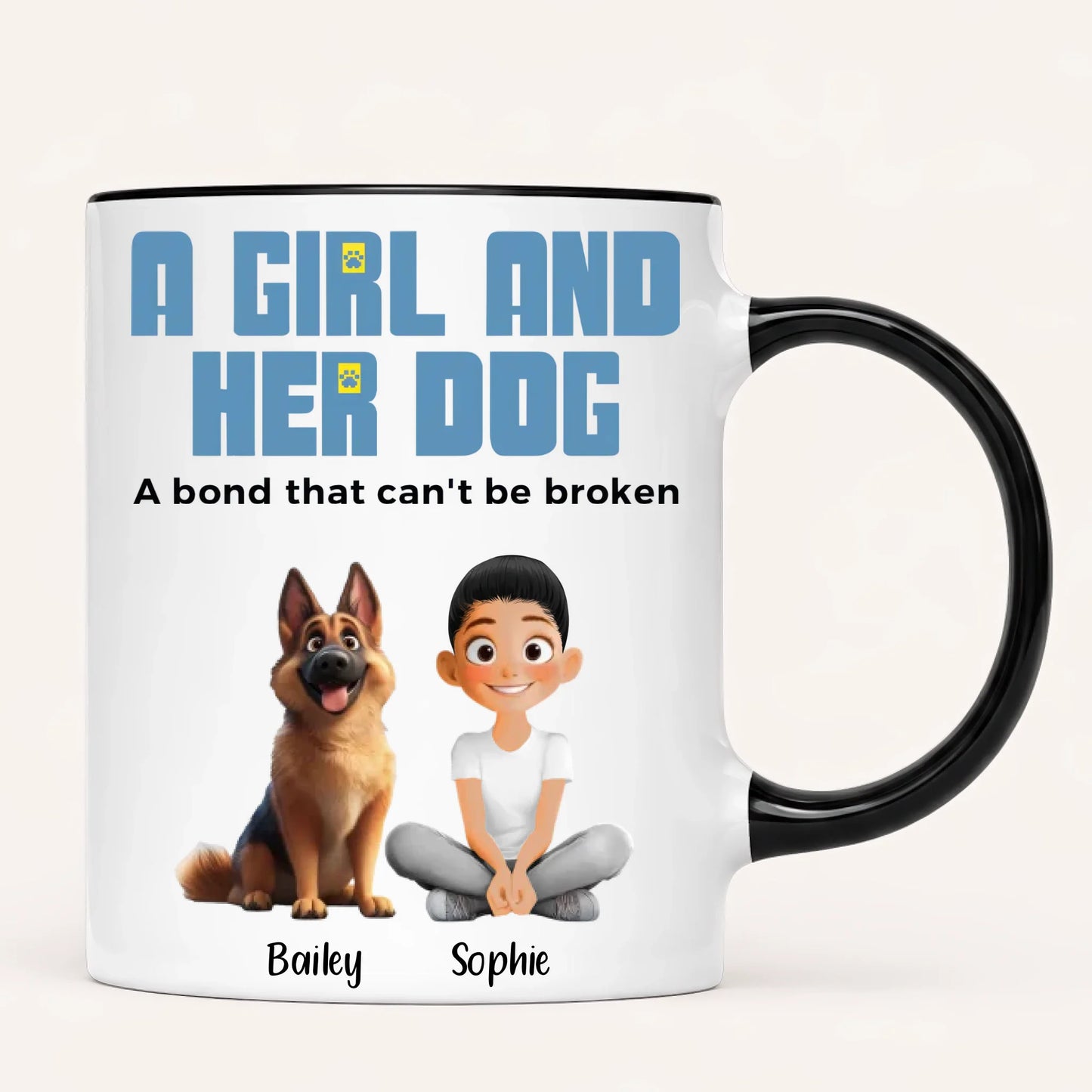 Personalised A Girl And Her Dog Mug