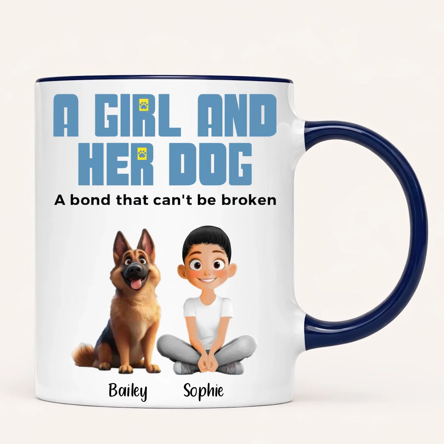 Personalised A Girl And Her Dog Mug