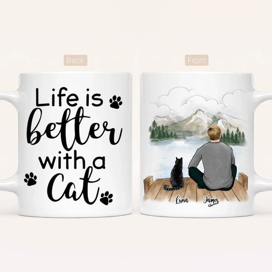 Personalised Cat Dad Mug | Up to 3